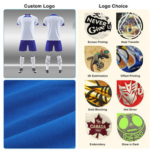 Wholesale Custom Logo Men's <b>Soccer</b> Jersey Training Kit Sets with Short Sleeves Breathable Quick Dry 100% Polyester Fabric - Product Image 2