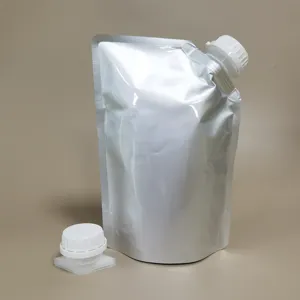1000Ml Vloeibare Vruchtensap Sap Drinken Steenbolk Pouch Verpakking Uitloop Pouch Clear Nozzle Stand Bag In Box Voor Hot koffie