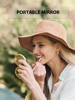 Mauri Miroirs compacts pliables ronds portables en or rose, miroir de poche argenté pour le maquillage, cadeau personnalisé