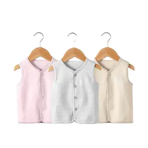 Colete infantil de algodão elástico, jaqueta quente para bebês outono e inverno