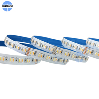 Bande LED SMD 5050 RGBWW à haut lumen, 5 en 1 RGBCCT, 12V 24V, 60 LED, 96 LED, RGB mixte, double couleur, flexible, bande LED intelligente