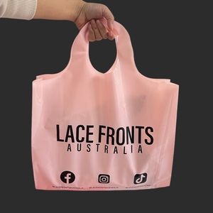 Borsa Shopping di Lusso Personalizzata Rosa Baby Riutilizzabile per Vestiti, Borsa in <span class=keywords><strong>Plastica</strong></span> Spessa e Resistente per Confezioni Regalo con Stampa Logo - Product Image 2