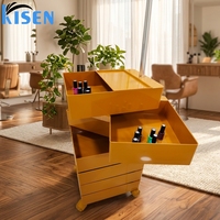 Table d'appoint multifonctionnelle KISEN pour salon, chariot de rangement pour salon de coiffure, armoire de beauté et spa amovible, style moderne
