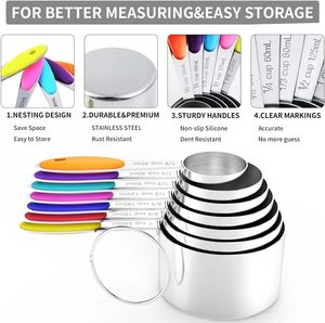 Ensemble d'outils de mesure magnétiques en acier inoxydable – Tasses et cuillères doseuses populaires pour la pâtisserie et les liquides - Product Image 4