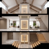 Ascenseur panoramique électrique sans gaine pour villa de luxe, 2 à 5 étages, sans fosse, en verre, pour usage résidentiel