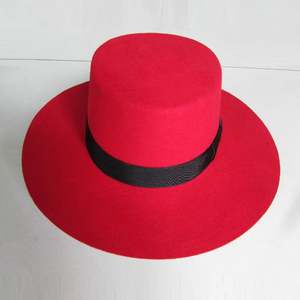 Chapeau haut de forme unisexe en laine australienne ND119 pour adulte, avec large bande, fleur et nœud en laine, toutes saisons - Product Image 2