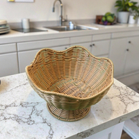 Panier de rangement en rotin plastique, panier à collation, bol à légumes et fruits, panier de rangement en rotin plastique pour la présentation des aliments
