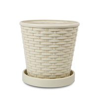 Pots de fleurs en plastique à design épaissi avec trou de drainage pour une utilisation en intérieur/extérieur, pots de plantes durables pour table et balcon