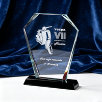 Fabrication professionnelle de trophées en cristal vierges à graver, avec base noire, trophées en verre vierges avec base noire pour gravure