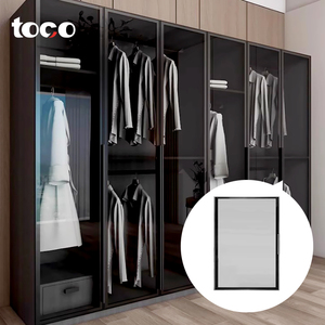 Quincaillerie d'armoire <span class=keywords><strong>coulissante</strong></span> à cadre en aluminium anodisé personnalisé <span class=keywords><strong>de</strong></span> 20mm avec profilé pour <span class=keywords><strong>porte</strong></span> en verre Profilés en aluminium - Product Image 2