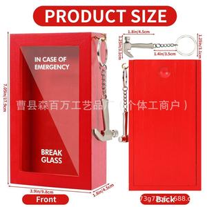 Emergency <b>Box</b> Wooden <b>Red</b> 15x10x1.5cm Break Glass Prank Gag <b>Gift</b> Christmas - Product Image 5