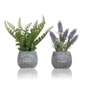 EAGLEGIFTS-minihojas y flores <span class=keywords><strong>para</strong></span> decoración del hogar y la Oficina, plantas artificiales de lavanda de plástico en maceta - Product Image 2