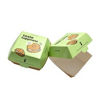   Boîte à hamburger pliable personnalisée, boîte d'emballage alimentaire et cadeau de fête avec motif et couleur personnalisés