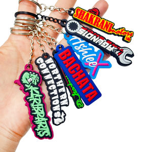 Porte-clés de voiture en PVC souple double face, forme personnalisée, qualité supérieure, fabriqué en usine - Product Image 1