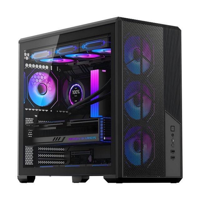 Top Manufactures Factory Wholesale OEM Mid Tower Quiet ATX Computer Gaming Case Dual Chamber PC Case Cabinet with Tempered Glass