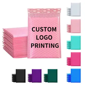 OEM Stock Eco-friendly Customize Black Pink Mailer Strong Adhesive Air Bags Packing Mailing Tear Proof Bubble Padded Envelopes