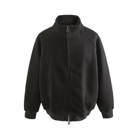 Sweat-shirt unisexe à fermeture éclair, 100% coton tricoté, 400 grammes, coupe ample, respirant, coupe-vent, manches longues, doublé pour l'hiver