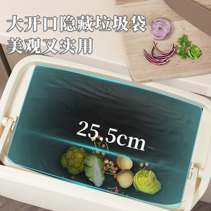 Hanging Trash Can With Lid Dual Opening <b>Kitchen</b> Wall Mounted Rectangular Indoor Use - Product Image 4