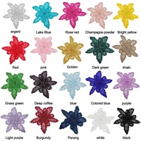 PE509 Applique florale 3D faite à la main-paillettes, perles, patch de broderie en strass pour le bricolage de vêtements décoratifs