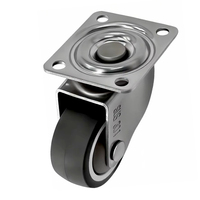 Roue pivotante en TPE de 1,5 pouce, rotation à 360 degrés, frein en acier inoxydable SS304, roue pivotante de 25 kg, non-marquante