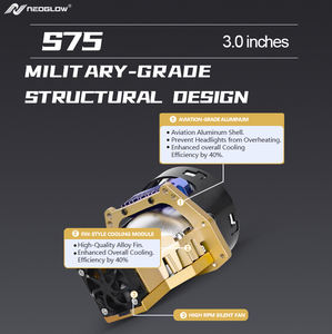 नई रिलीज़ s75 150w 44000lm tri रंग 3 इंच द्वि-नेतृत्व वाला प्रोजेक्टर लेंस फॉग लैंप सार्वभौमिक फिट 10000घंटे जीवनकाल - Product Image 5