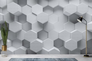 Papier peint <span class=keywords><strong>mural</strong></span> 3D géométrique personnalisé, style technologique amovible pour salle de jeu et décoration de bureau - Product Image 3