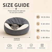 Lit pour chat à capuche en velours pelucheux avec couverture intégrée, lit pour chien en fausse fourrure Sherpa, lavable en machine, OEM ODM