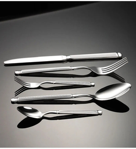 ชุดช้อนส้อมสแตนเลส 5 ชิ้น ดีไซน์หรูหราสไตล์โรมัน ประกอบด้วยช้อนสเต็กและช้อนขนมหวาน - Product Image 6