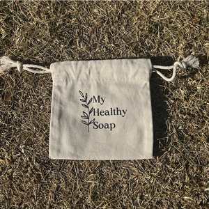 Wholesale Organic Cotton <b>Drawstring</b> Bags Custom Printed Logo Bag Minimalist Style Eco Muslin Cotton Jewelry Packaging <b>Pouch</b> - Product Image 1