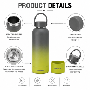 Botella de <span class=keywords><strong>Agua</strong></span> de Acero Inoxidable con Logotipo Personalizado, Asa de Transporte y Recubrimiento en Polvo, Botella Deportiva para Regalos Corporativos, Eventos y Pedidos al por Mayor - Product Image 2