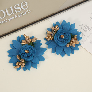 Fleur artificielle fraîche multicouche DIY style européen-américain pour coiffure de mariée, pince à cheveux, broche, serre-tête, accessoire en polyester - Product Image 6