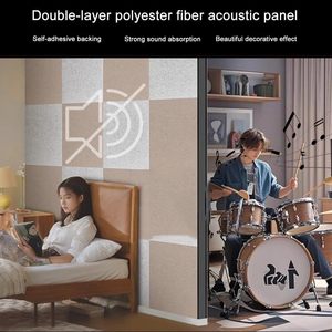 Vente flash : Panneaux acoustiques en polyester haute densité 8 mm, 9 mm, 12 mm, 15 mm, 25 mm, ignifuges, insonorisants, panneaux acoustiques en PET pour la pièce - Product Image 5