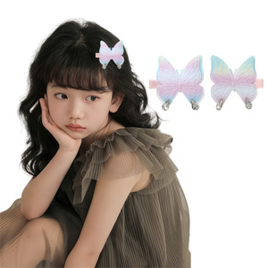 Синие фиолетовые заколки для волос с рисунком бабочки, однотонный Набор для волос для девочек, аксессуары для волос на заказ для детей, новая мода - Product Image 3