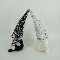 Décorations de saint-valentin en tissu à paillettes, père noël illuminé en peluche Gnomes fait à la main, Tomte suédoise pour décoration de fête