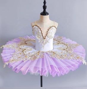Vestido de Ballet Profesional para Niñas, <span class=keywords><strong>Blanco</strong></span> y Morado, Bella Durmiente, Tutú de Ballet Cisne - Product Image 1