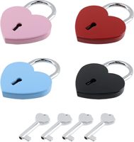 Petit cadenas en métal en forme de cœur, mini-verrou avec clé pour boîte à bijoux, boîte de rangement, journal intime