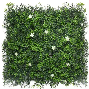 Tanaman Bunga Buatan Taman, Dekorasi Rumput Panel 3d untuk Latar Belakang Dinding Hijau