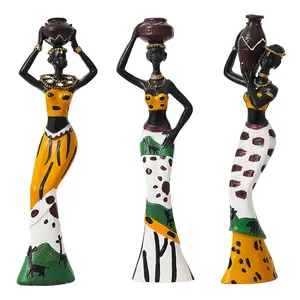 创意家居装饰非洲人物树脂雕塑装饰新款客厅装饰风格工艺品