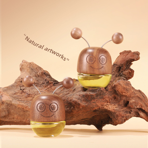 Cute Walnut Wood <strong>Car</strong> Perfume Oil <strong>Diffuser</strong> Air Freshener Empty Bottle Outlet Fragrance Vent <strong>Clip</strong> Original Interior Accessories - Product Image 3