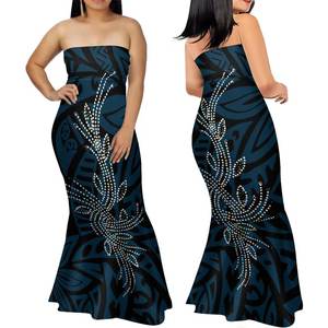 Toptan polinezya Tonga tasarım zarif tüp üst Fishtail elbiseler büyük insanlar boy 8XL temizleme Mermaid elbise kulübü için - Product Image 6