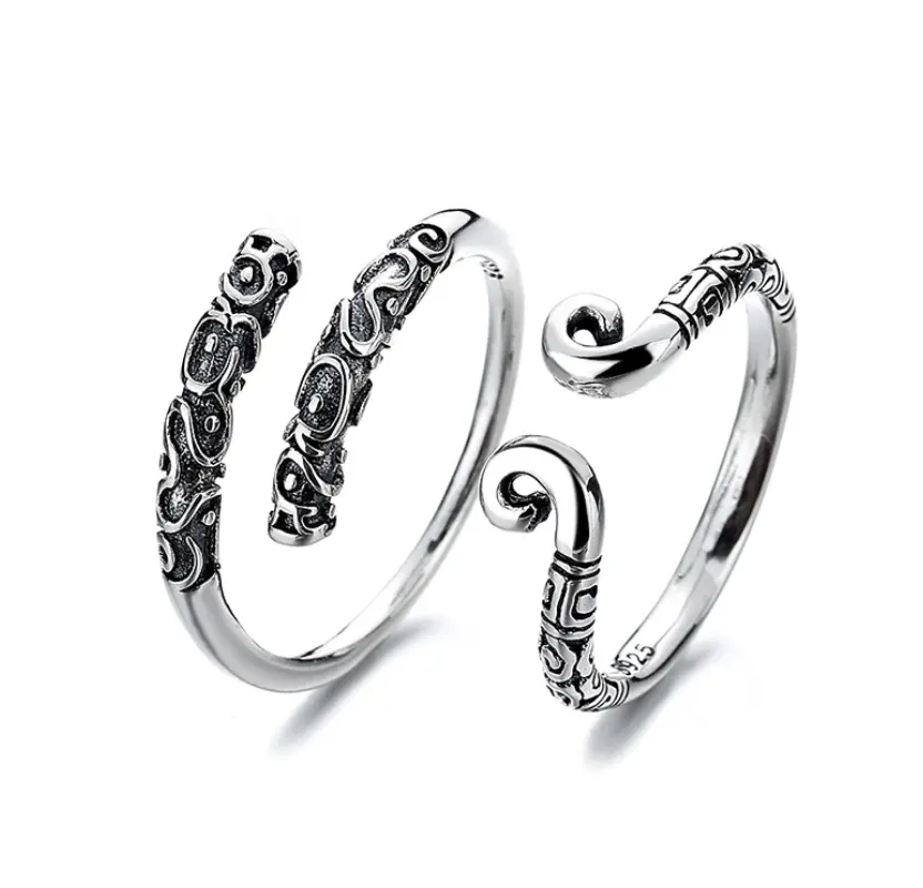Groothandel Golden Cudgel Vrouwen Sterling Zilveren Ring Verstelbare Ringen