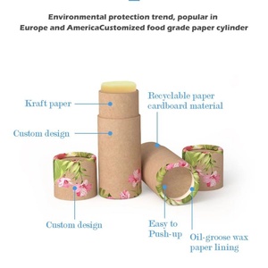 Biodegradable Custom Design Oval Box Cylinder Cosmetic Paper Push up Tube Packaging for Deodorant Lipstick Lip Balm - Product Image 4