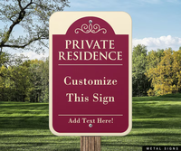 Panneau de signalisation pour résidence privée, signalétique immobilière, métal, panneaux personnalisés, résistant aux intempéries, allée et route privée