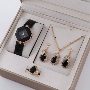 Gran oferta, 6 uds., <span class=keywords><strong>reloj</strong></span> de lujo para mujer, anillo, collar, pendientes, conjunto de pulsera, relojes, correa de cuero de mariposa, <span class=keywords><strong>Reloj</strong></span> de cuarzo a la moda para mujer - Product Image 5