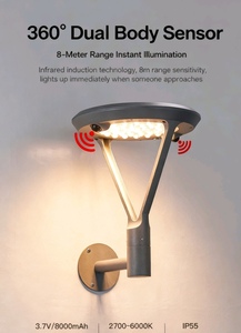 Lampes LED en aluminium à énergie solaire-Appliques murales d'ambiance extérieures de la série Qianliyan pour terrasses, cours et jardins - Product Image 3