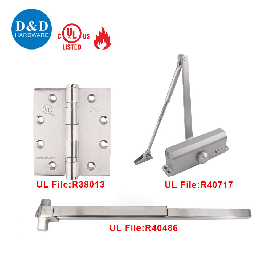 Bisagra de puerta calificada con fuego UL, cierre de muesca, cierre oscilante, Hardware de salida de fuego, 10C