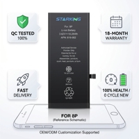 Batterie Li-ion numérique OEM en gros pour 6/7/8 Plus, haute capacité, approuvée CE/FCC, en stock, garantie 18 mois