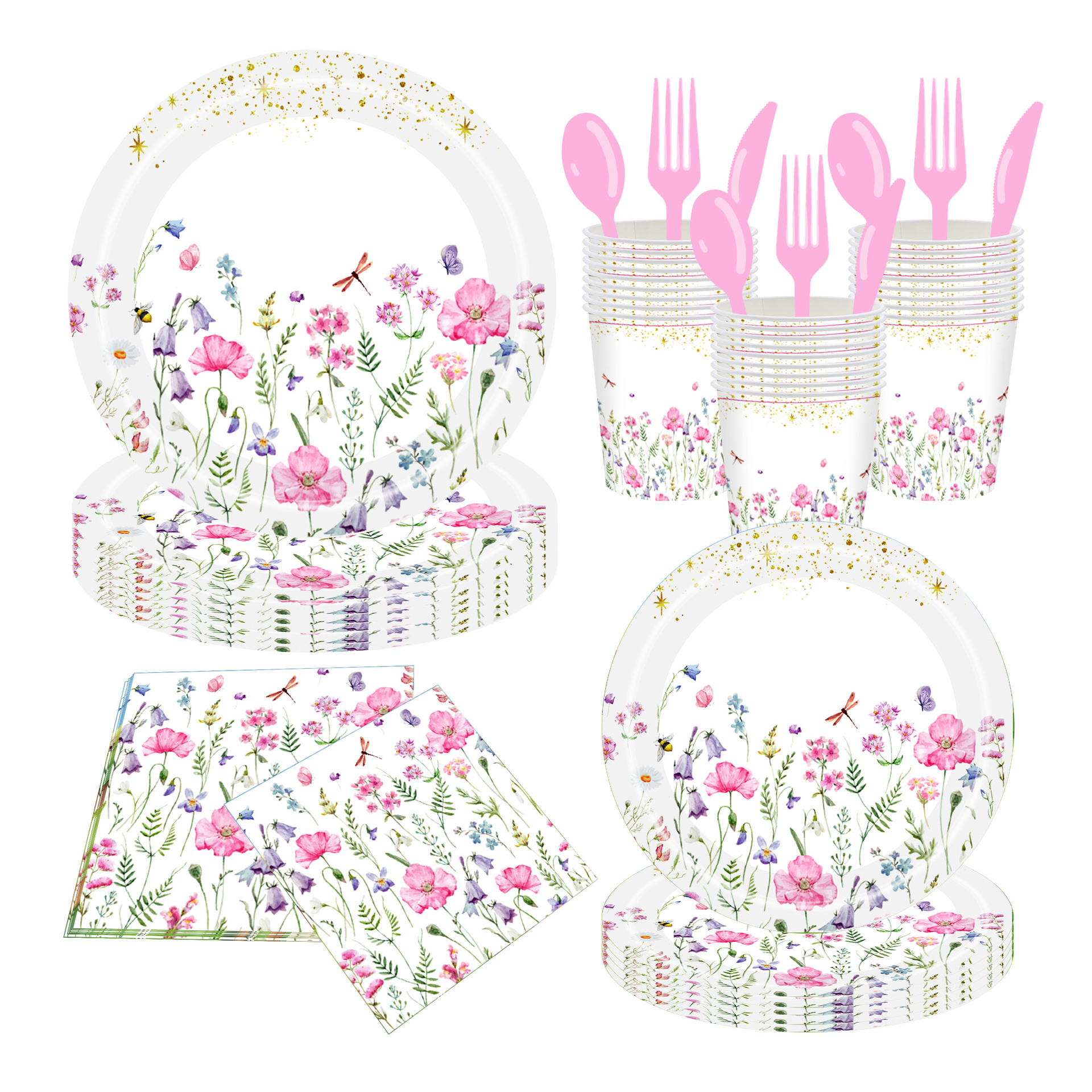 ส้อมสีชมพู * 25 ชิ้น