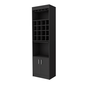 Meuble bar noir Wengue pour 16 bouteilles avec 1 étagère - Product Image 3