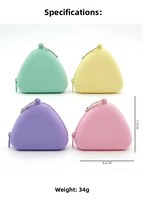 Porte-monnaie simple en silicone le plus vendu, style japonais et coréen, mignon, étui à clés triangulaire avec fermeture éclair pour petits objets